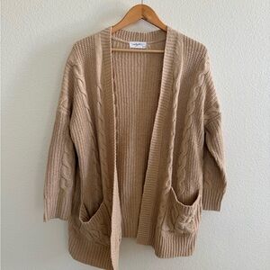 Carly Jean Los Angeles tan sweater cardigan. Size S/M